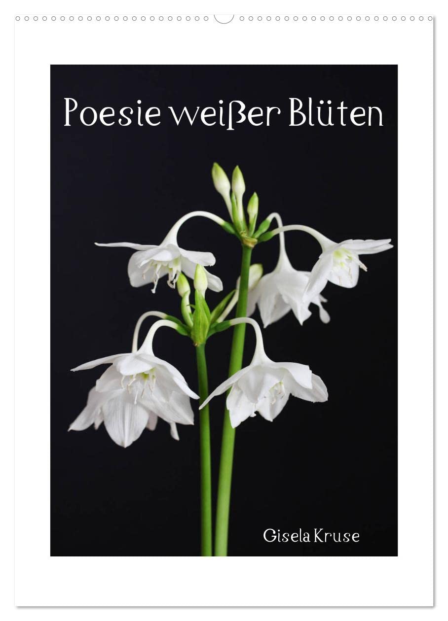 Poesie weißer Blüten (Wandkalender 2026 DIN A2 hoch), CALVENDO Monatskalender Leisure, Home & Garden