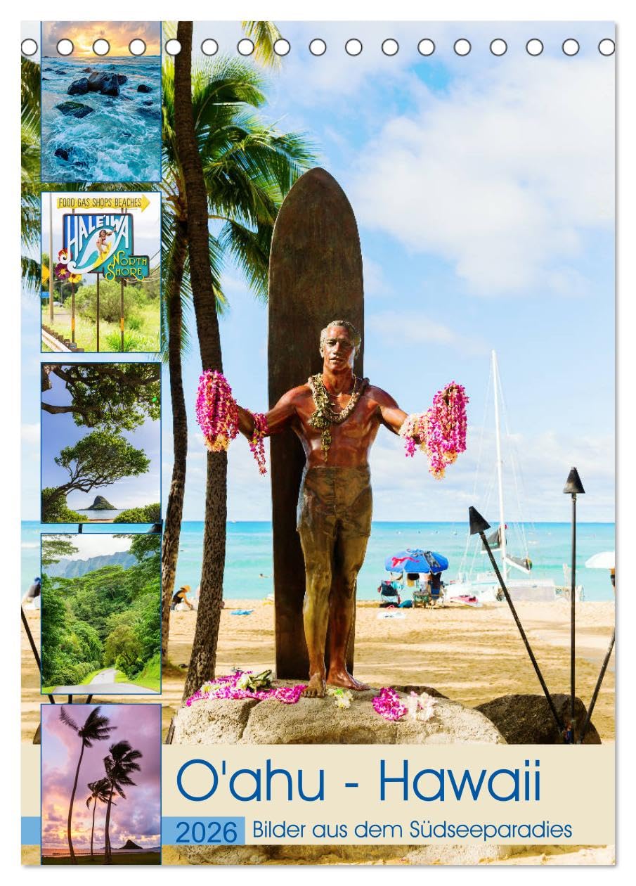 O'ahu - Hawaii, Bilder aus dem Südseeparadies (Tischkalender 2026 DIN A5 hoch), CALVENDO Monatskalender Leisure, Home & Garden