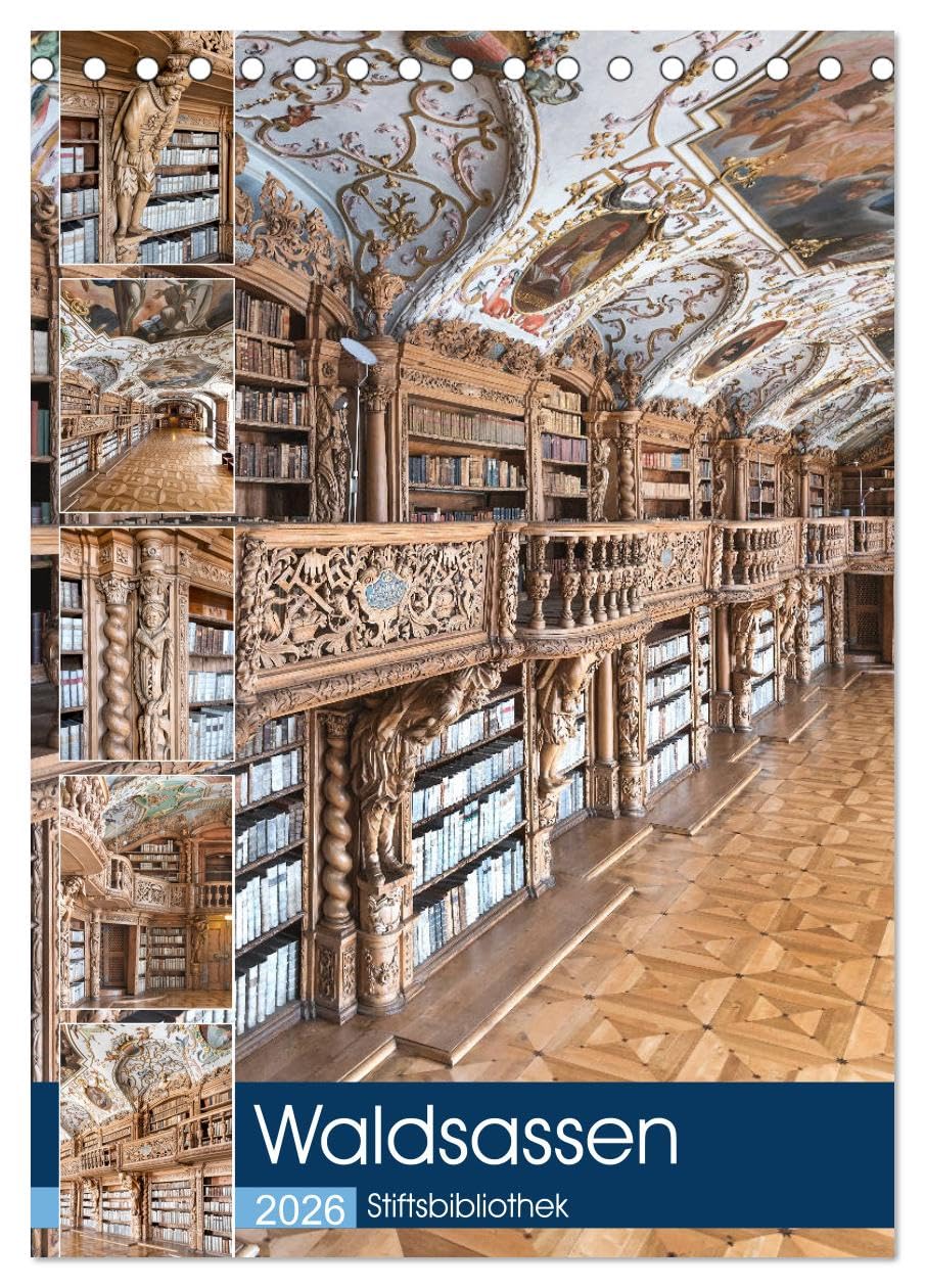 Waldsassen Stiftsbibliothek (Tischkalender 2026 DIN A5 hoch), CALVENDO Monatskalender Business & Technology