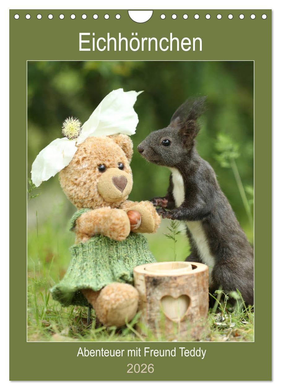 Eichhörnchen - Abenteuer mit Freund Teddy (Wandkalender 2026 DIN A4 hoch), CALVENDO Monatskalender Film, Art & Culture