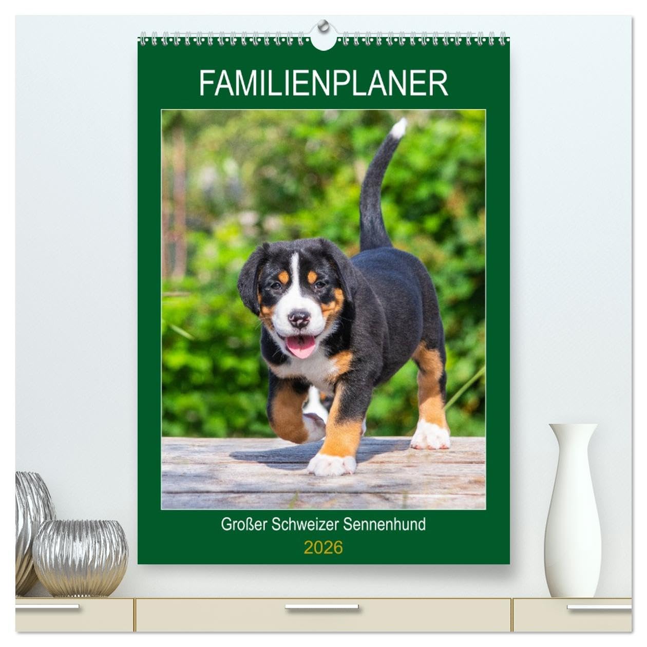 Familienplaner Großer Schweizer Sennenhund (hochwertiger Premium Wandkalender 2026 DIN A2 hoch), Kunstdruck in Hochglanz Natural Sciences