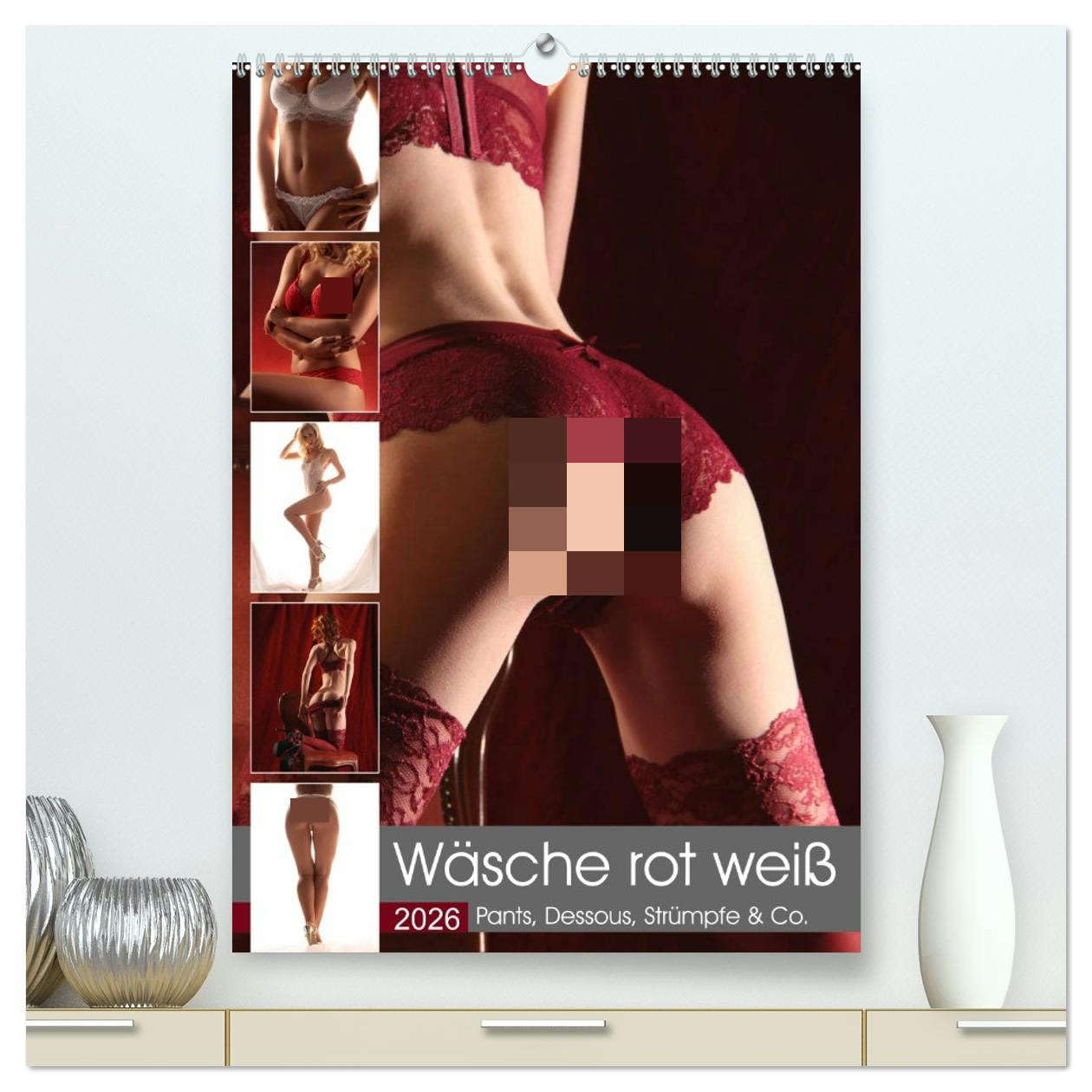 Wäsche rot weiß (hochwertiger Premium Wandkalender 2026 DIN A2 hoch), Kunstdruck in Hochglanz Social Sciences