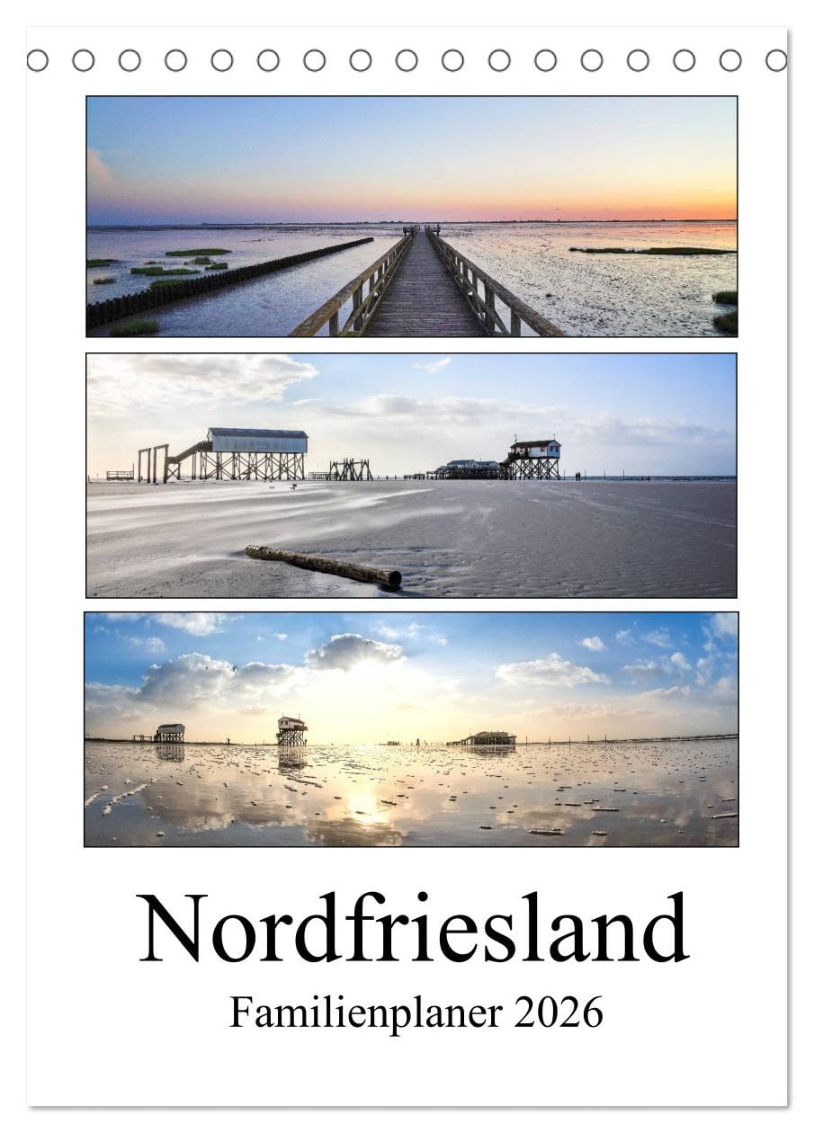 Nordfriesland - Familienplaner (Tischkalender 2026 DIN A5 hoch), CALVENDO Monatskalender Leisure, Home & Garden