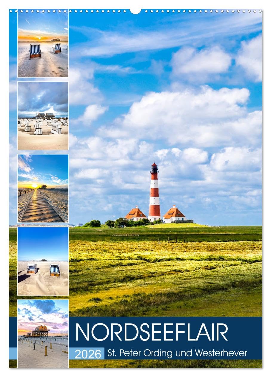 NORDSEEFLAIR - St. Peter Ording und Westerhever (Wandkalender 2026 DIN A2 hoch), CALVENDO Monatskalender Business & Technology