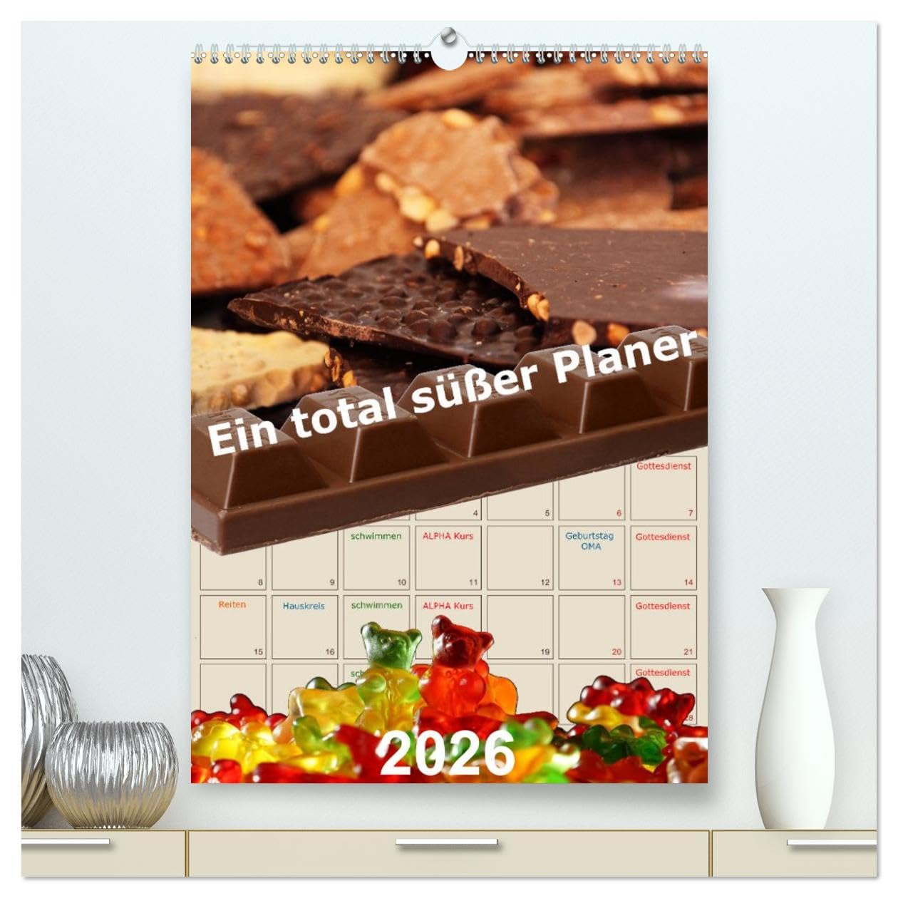 Ein total süßer Planer (hochwertiger Premium Wandkalender 2026 DIN A2 hoch), Kunstdruck in Hochglanz Leisure, Home & Garden