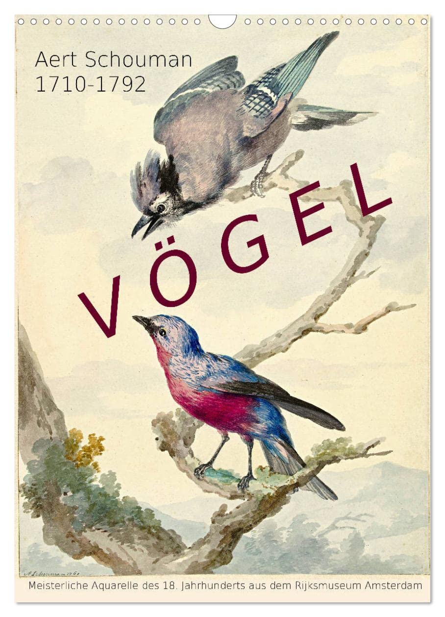 Aert Schouman. VÖGEL (Wandkalender 2026 DIN A3 hoch), CALVENDO Monatskalender Film, Art & Culture