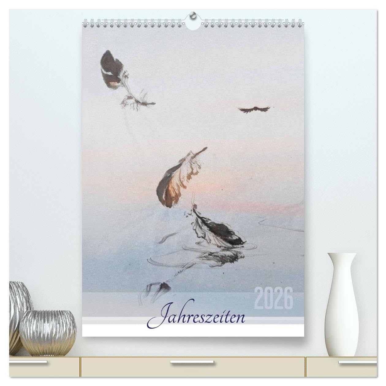 Jahreszeiten in Stil japanischer Malerei - Kunst (hochwertiger Premium Wandkalender 2026 DIN A2 hoch), Kunstdruck in Hochglanz Film, Art & Culture