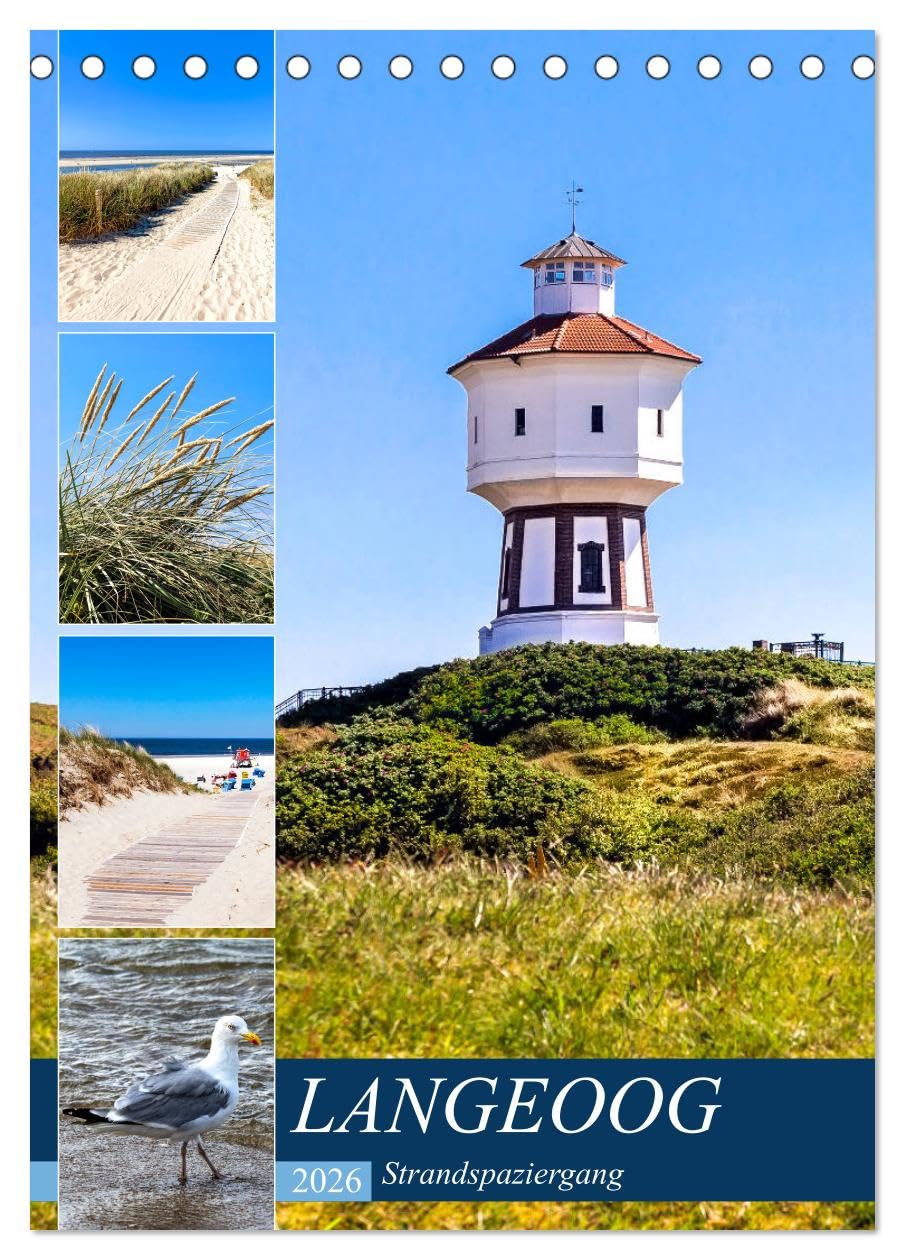 LANGEOOG Strandspaziergang (Tischkalender 2026 DIN A5 hoch), CALVENDO Monatskalender Leisure, Home & Garden