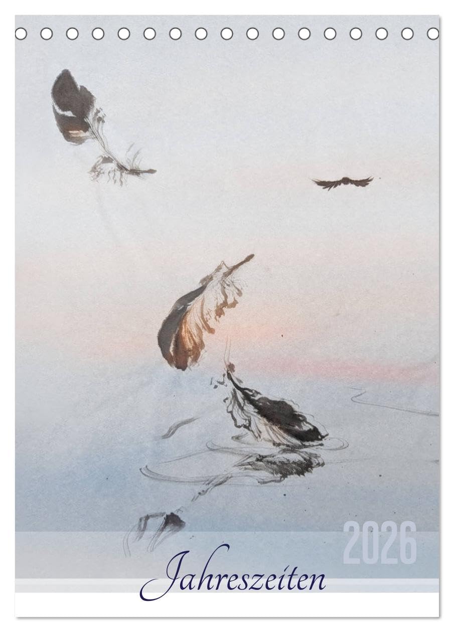 Jahreszeiten in Stil japanischer Malerei - Kunst (Tischkalender 2026 DIN A5 hoch), CALVENDO Monatskalender Film, Art & Culture