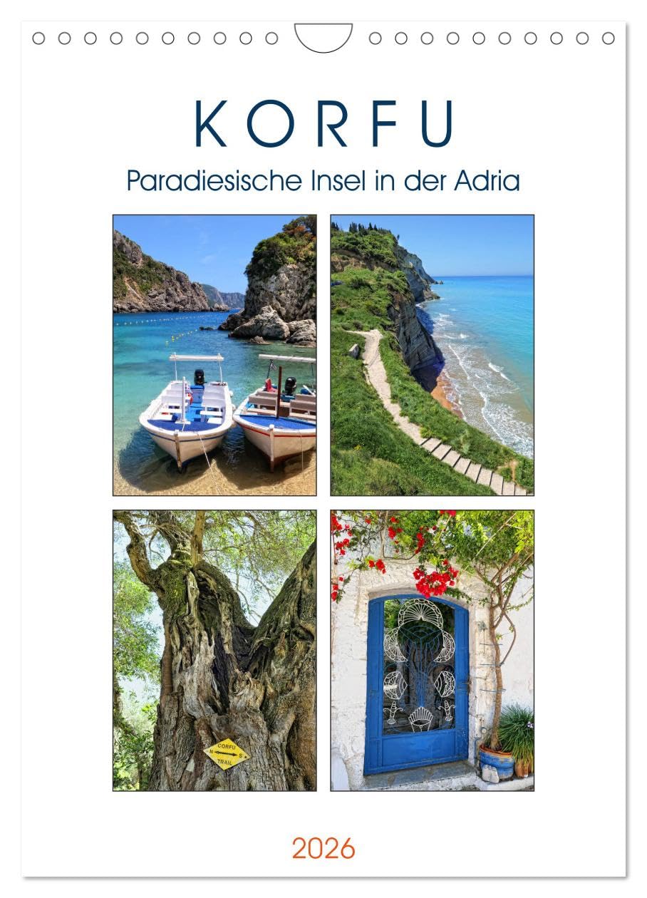 Korfu - Paradiesische Insel in der Adria (Wandkalender 2026 DIN A4 hoch), CALVENDO Monatskalender Leisure, Home & Garden