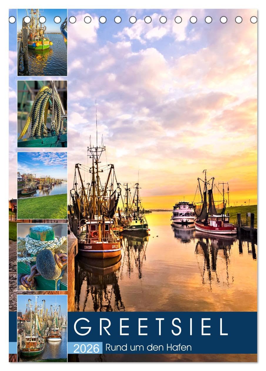 GREETSIEL Rund um den Hafen (Tischkalender 2026 DIN A5 hoch), CALVENDO Monatskalender Social Sciences