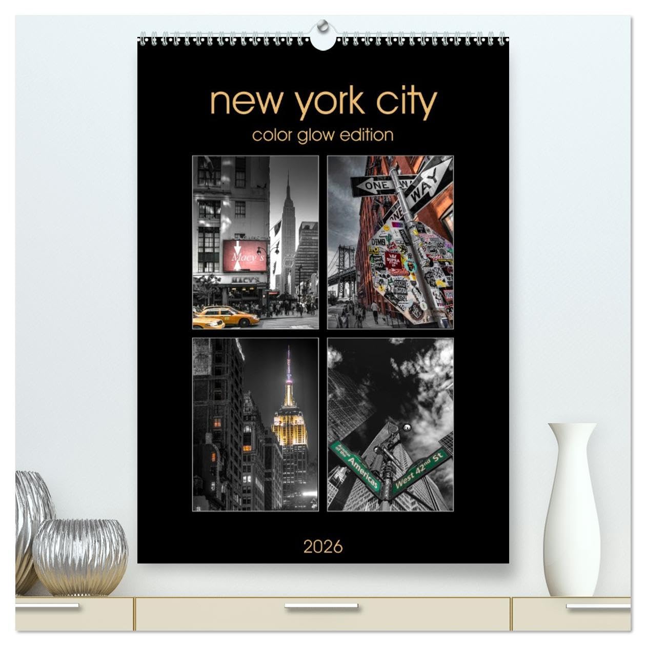 New York City - Color Glow Edition (hochwertiger Premium Wandkalender 2026 DIN A2 hoch), Kunstdruck in Hochglanz Leisure, Home & Garden