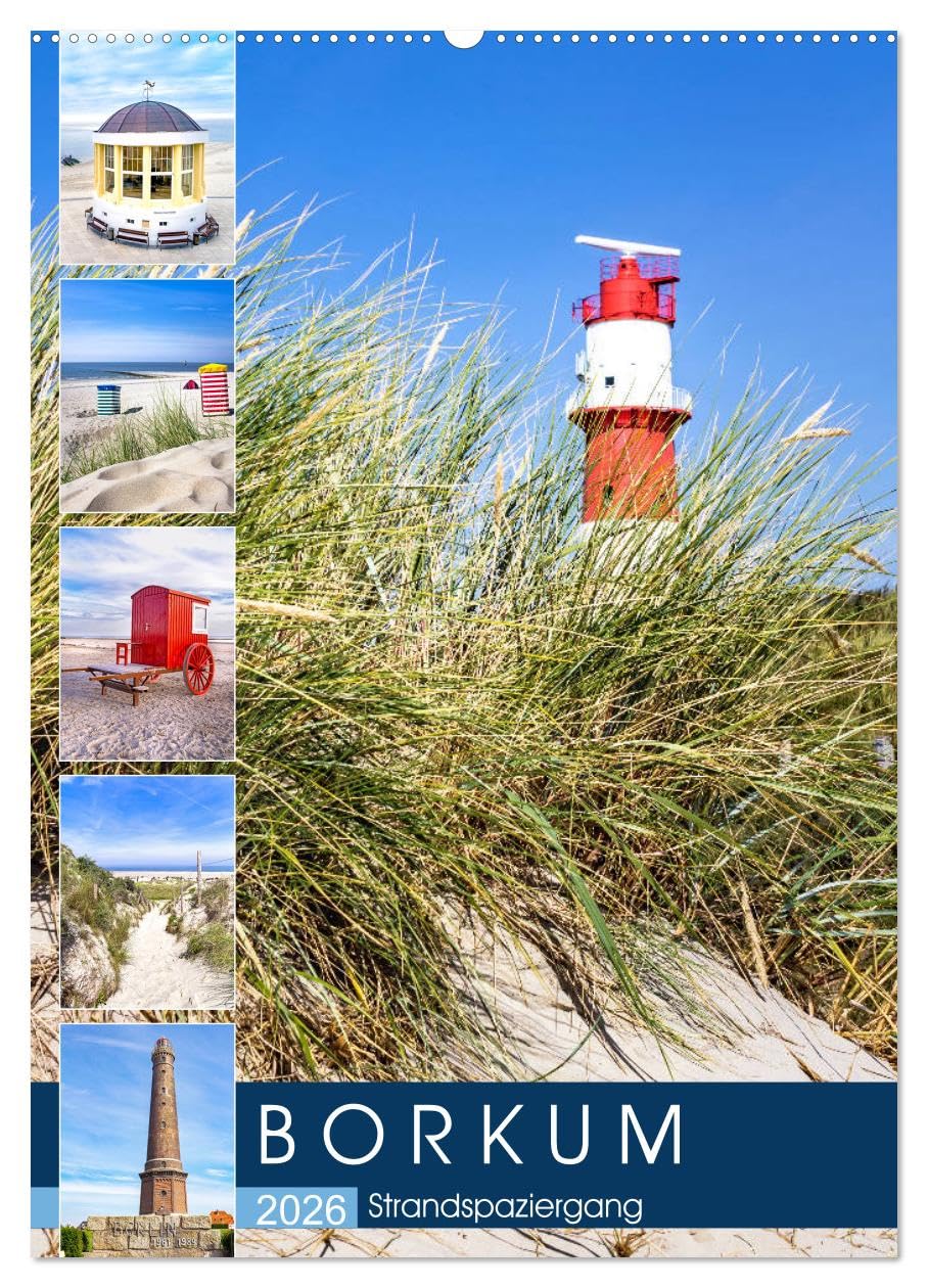 Borkum Strandspaziergang (Wandkalender 2026 DIN A2 hoch), CALVENDO Monatskalender Leisure, Home & Garden