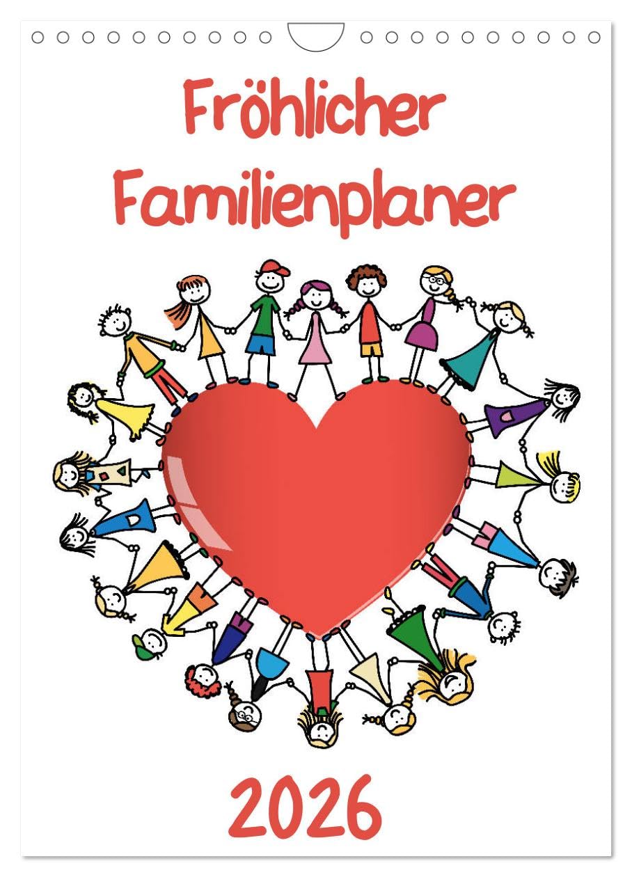 Fröhlicher Familienplaner (Wandkalender 2026 DIN A4 hoch), CALVENDO Monatskalender Contemporary literature