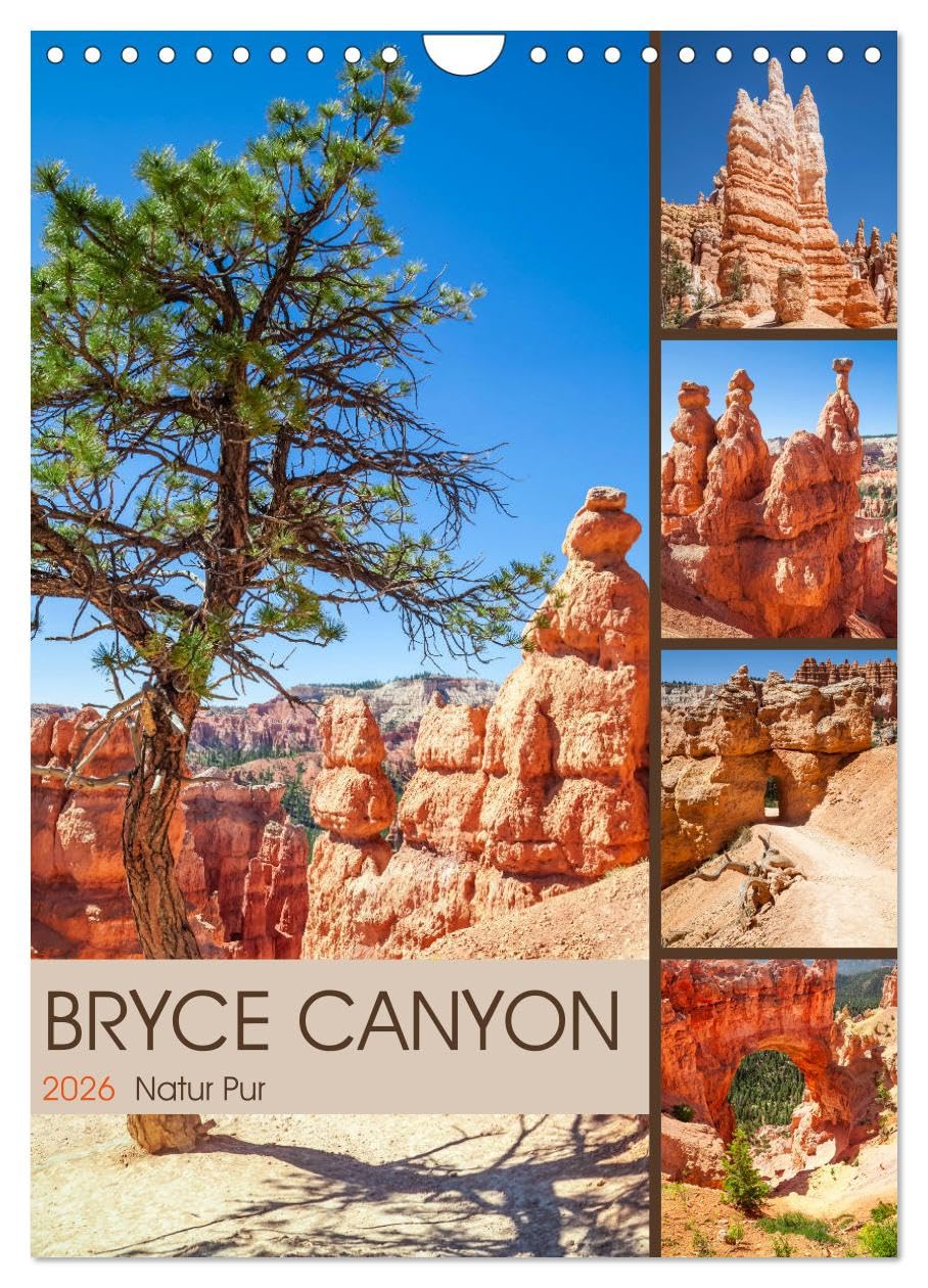 BRYCE CANYON Natur Pur (Wandkalender 2026 DIN A4 hoch), CALVENDO Monatskalender Leisure, Home & Garden