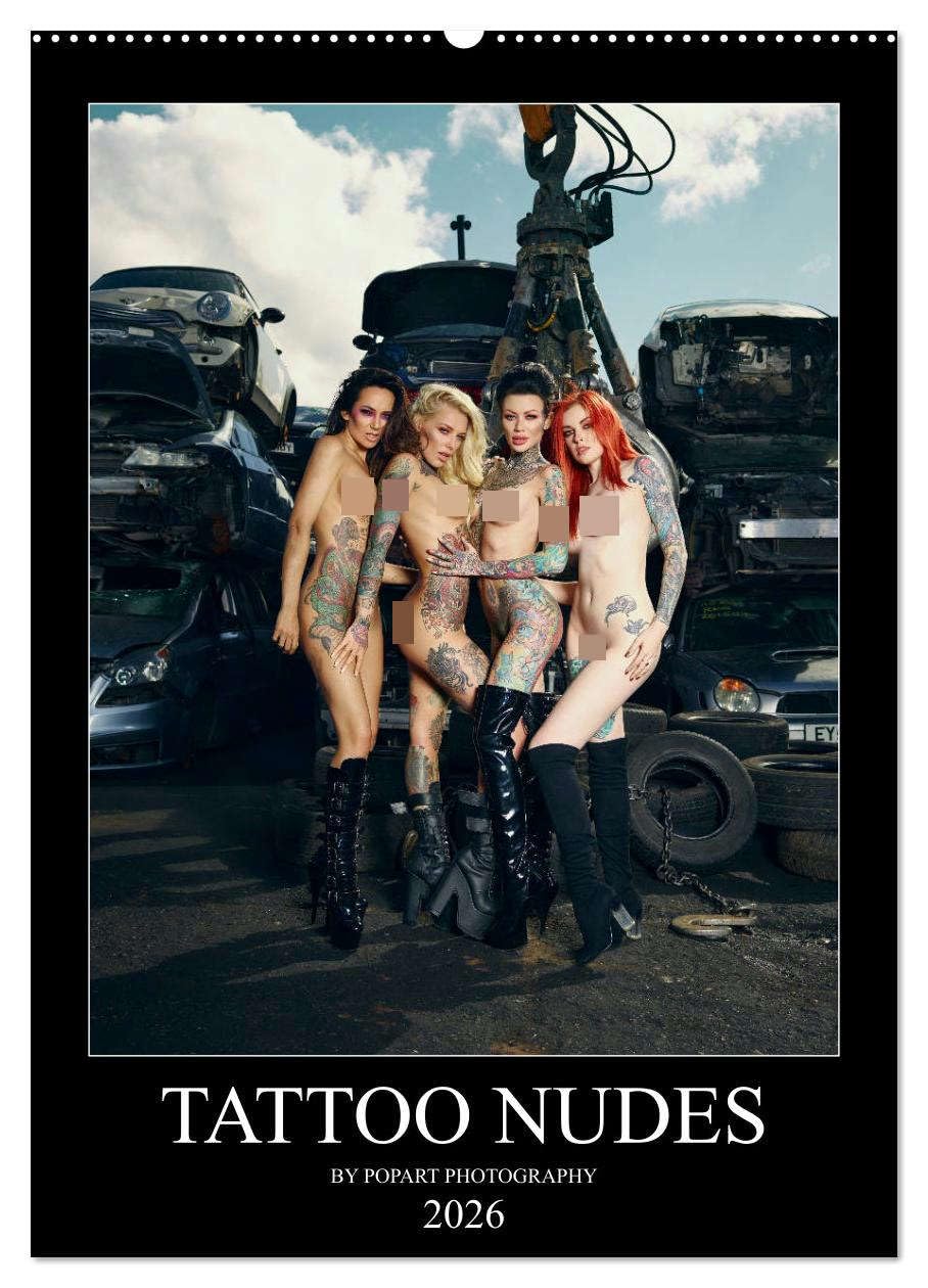 TATTOO NUDES (Wandkalender 2026 DIN A2 hoch), CALVENDO Monatskalender Calendars