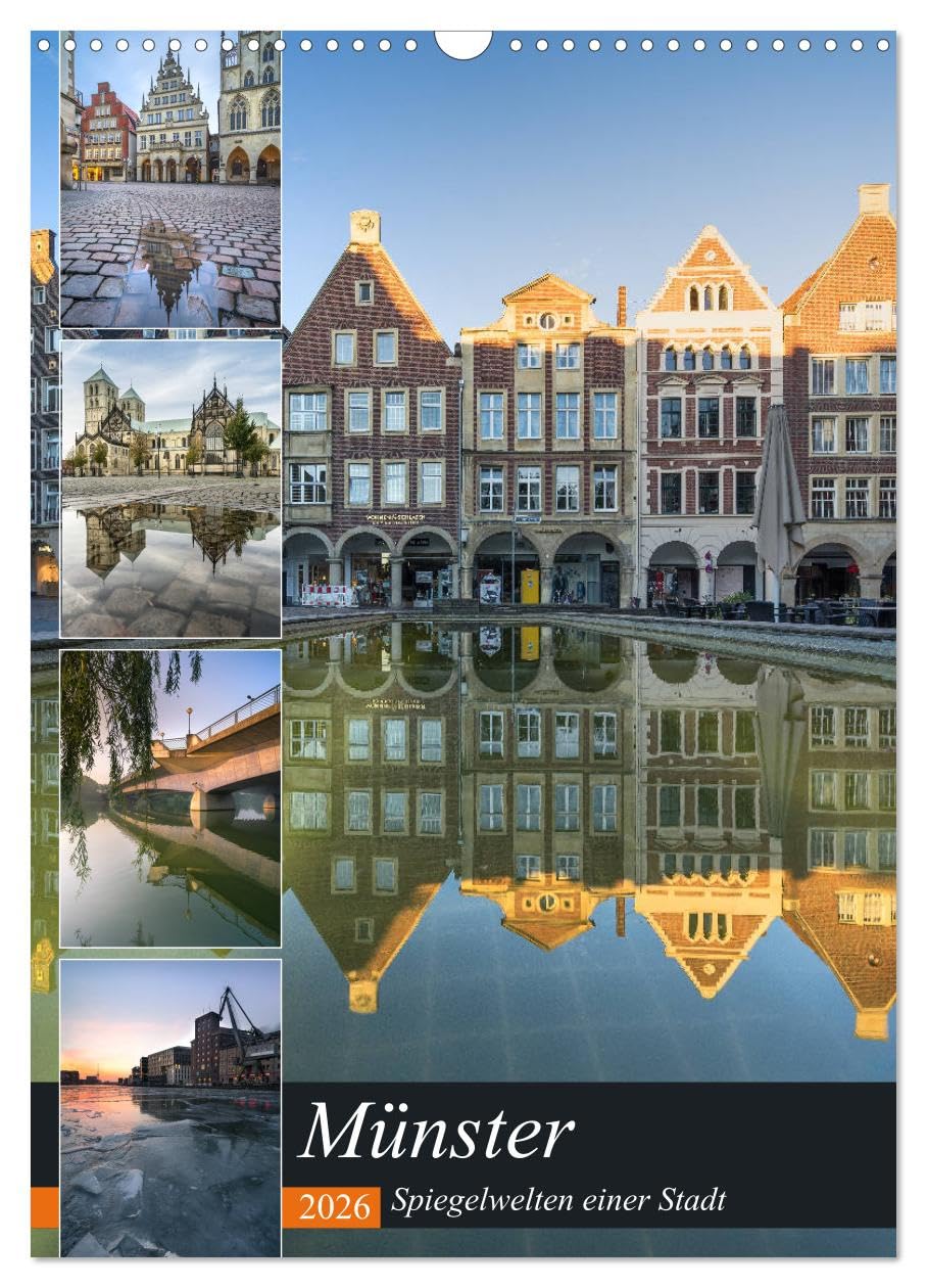 Münster - Spiegelwelten einer Stadt (Wandkalender 2026 DIN A3 hoch), CALVENDO Monatskalender Photography