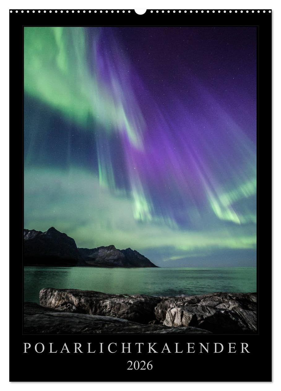 Polarlichtkalender (Wandkalender 2026 DIN A2 hoch), CALVENDO Monatskalender Photography