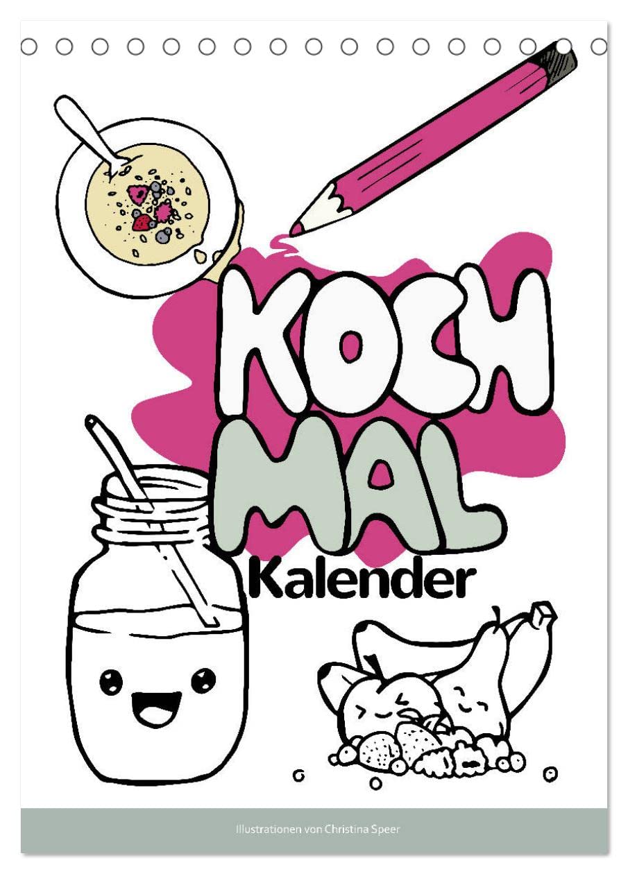 KOCH MAL KALENDER - Lustige Rezepte zum Ausmalen (Tischkalender 2026 DIN A5 hoch), CALVENDO Monatskalender Film, Art & Culture