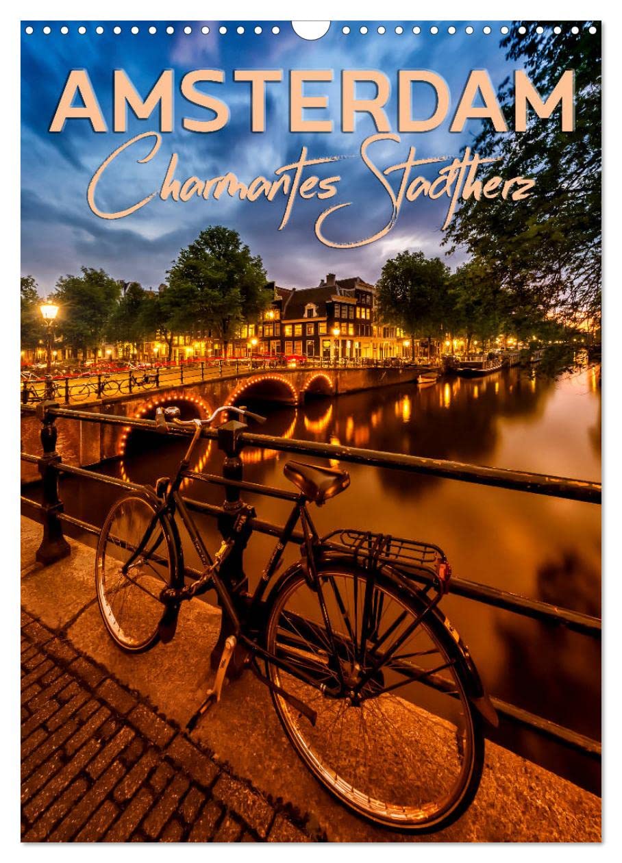 AMSTERDAM Charmantes Stadtherz (Wandkalender 2026 DIN A3 hoch), CALVENDO Monatskalender: Reizvolle Attraktionen der Altstadt (CALVENDO Orte) Leisure, Home & Garden