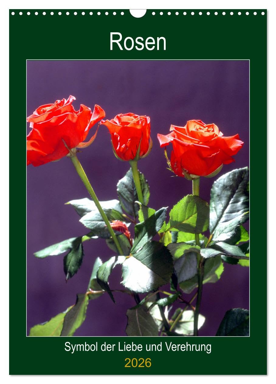 Rosen - Symbol der Liebe und Verehrung (Wandkalender 2026 DIN A3 hoch), CALVENDO Monatskalender: Rosenkalender - das besondere Geschenk (CALVENDO Kunst) Leisure, Home & Garden