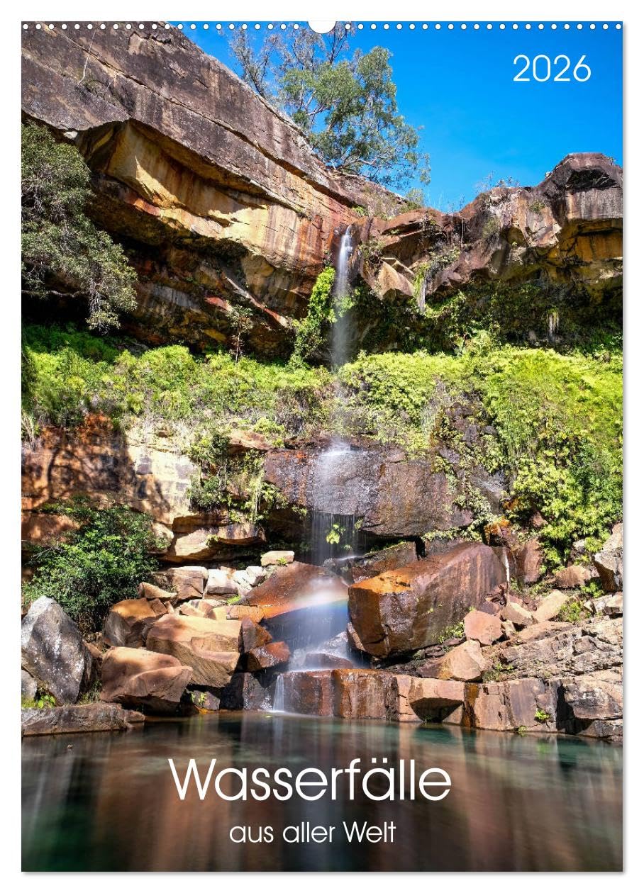 Wasserfälle aus aller Welt (Wandkalender 2026 DIN A2 hoch), CALVENDO Monatskalender: Wasserfälle aus Südamerika, Europa und Australien (CALVENDO Natur) Film, Art & Culture