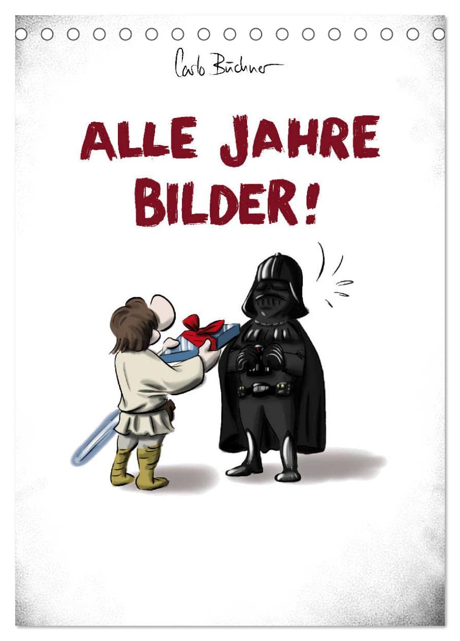 Carlo Büchner ALLE JAHRE BILDER! (Tischkalender 2026 DIN A5 hoch), CALVENDO Monatskalender: Satirische, verspielte Cartoons in Bild und Text. (CALVENDO Orte) Film, Art & Culture