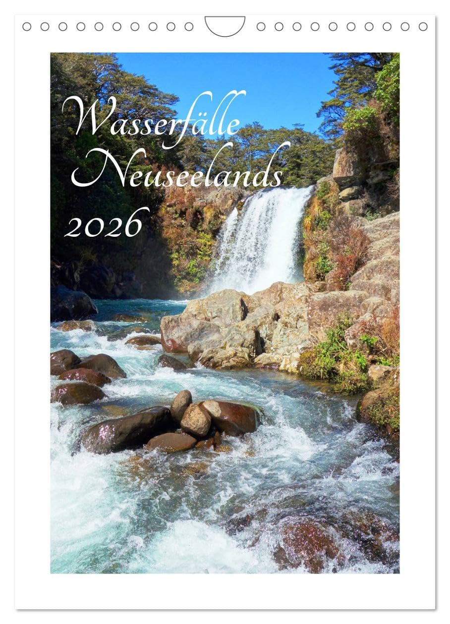 Wasserfälle Neuseelands (Wandkalender 2026 DIN A4 hoch), CALVENDO Monatskalender: Die unglaubliche Vielfalt der Wasserfälle in Neuseeland wartet nur ... Reisenden erkundet zu werden. (CALVENDO Orte) Leisure, Home & Garden