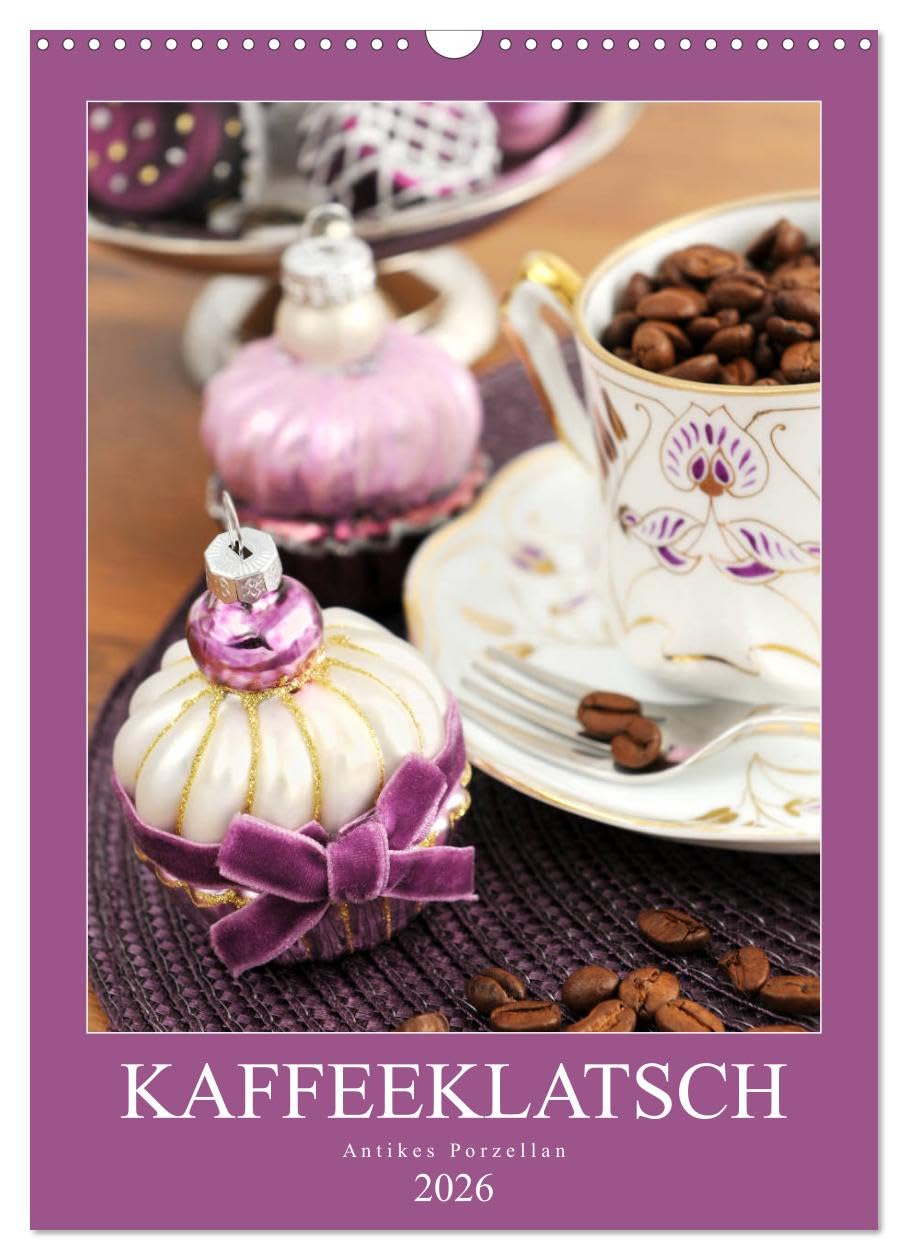 Kaffeeklatsch - Antikes Porzellan (Wandkalender 2026 DIN A3 hoch), CALVENDO Monatskalender: Kaffeekannen und Vasen aus dem Biedermeier, Historismus und Jugendstil (CALVENDO Kunst) Leisure, Home & Garden