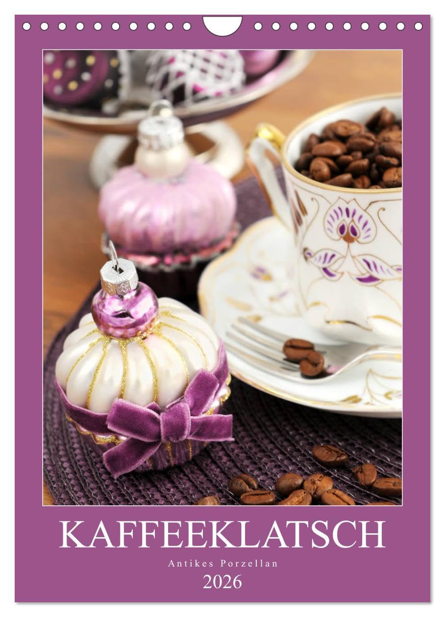 Kaffeeklatsch - Antikes Porzellan (Wandkalender 2026 DIN A4 hoch), CALVENDO Monatskalender: Kaffeekannen und Vasen aus dem Biedermeier, Historismus und Jugendstil (CALVENDO Kunst) Leisure, Home & Garden