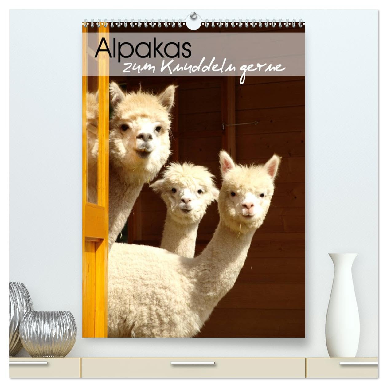 Alpakas zum Knuddeln gerne (hochwertiger Premium Wandkalender 2026 DIN A2 hoch), Kunstdruck in Hochglanz: Eine liebevoll zusammengestellte Sammlung ... von zuckersüßen Alpakas (CALVENDO Tiere) Pets