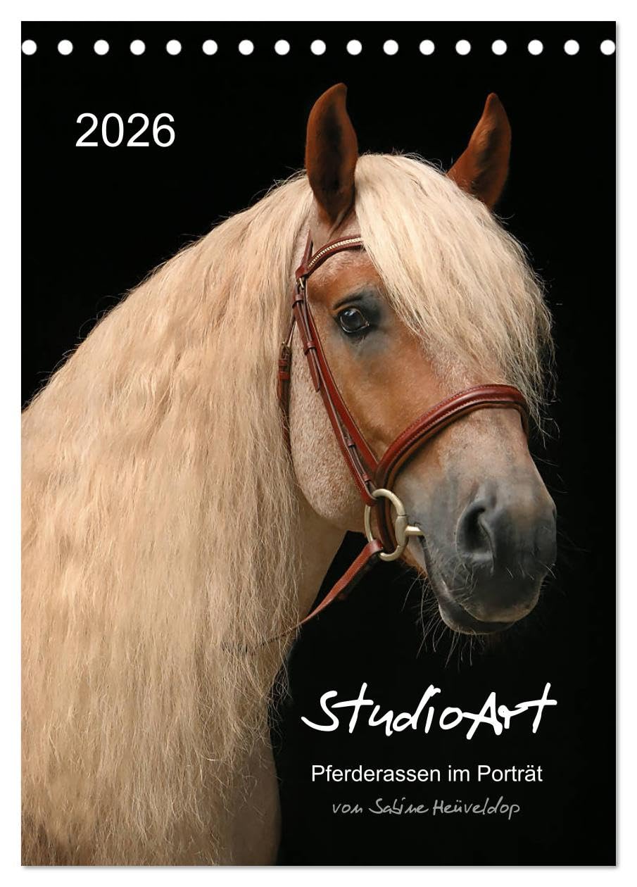 StudioArt Pferderassen im Porträt (Tischkalender 2026 DIN A5 hoch), CALVENDO Monatskalender: Pferdeporträts mit Studiocharakter (CALVENDO Tiere) Natural Sciences