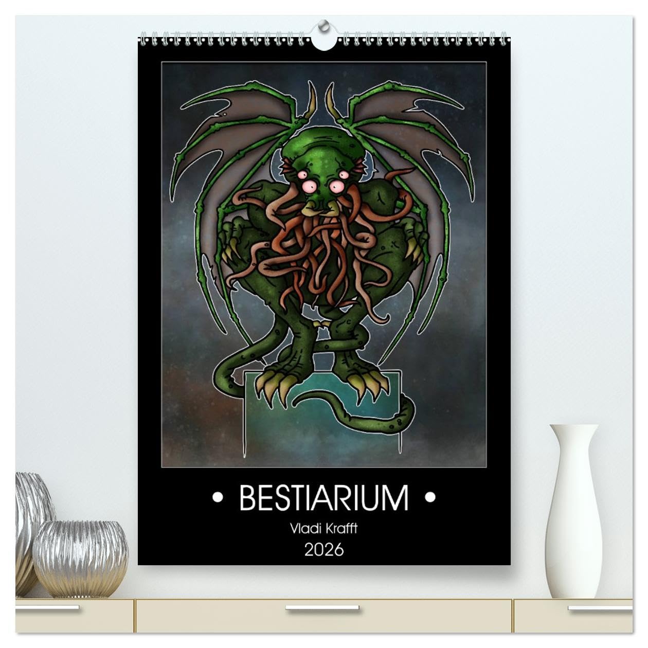 Bestiarium Vladi Krafft (hochwertiger Premium Wandkalender 2026 DIN A2 hoch), Kunstdruck in Hochglanz: Eine Sammlung von Darstellungen phantastischer ... Nebeln der Vergangenheit. (CALVENDO Kunst) Film, Art & Culture