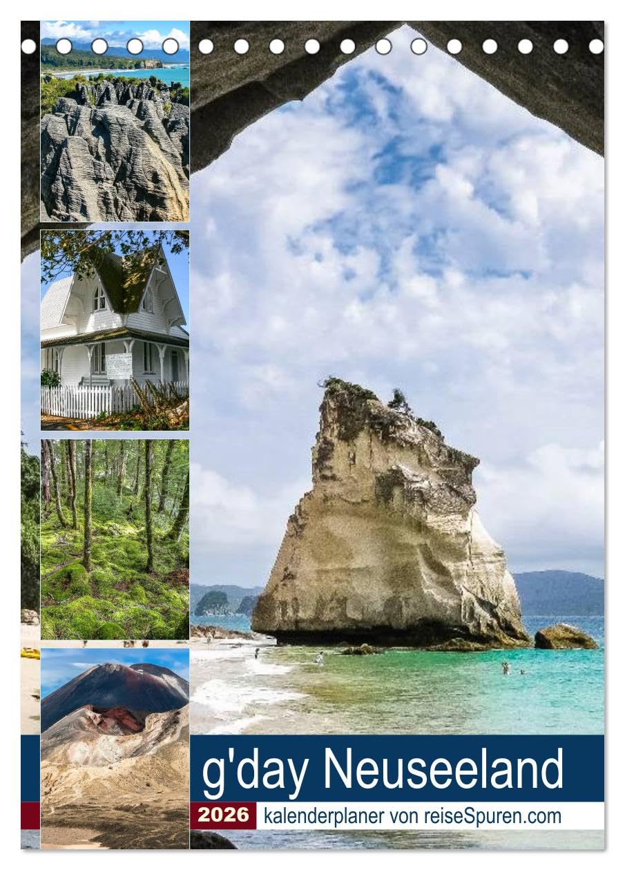 Kalenderplaner g'day Neuseeland 2026 (Tischkalender 2026 DIN A5 hoch), CALVENDO Monatskalender: Praktischer Kalenderplaner - ein fotografischer ... Vielfalt Neuseelands. (CALVENDO Orte) Leisure, Home & Garden