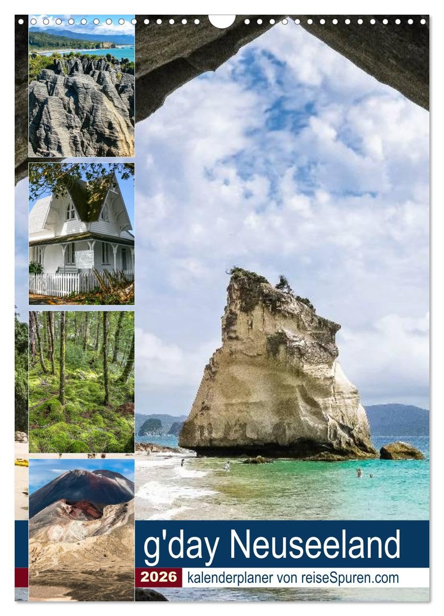 Kalenderplaner g'day Neuseeland 2026 (Wandkalender 2026 DIN A3 hoch), CALVENDO Monatskalender: Praktischer Kalenderplaner - ein fotografischer ... Vielfalt Neuseelands. (CALVENDO Orte) Leisure, Home & Garden