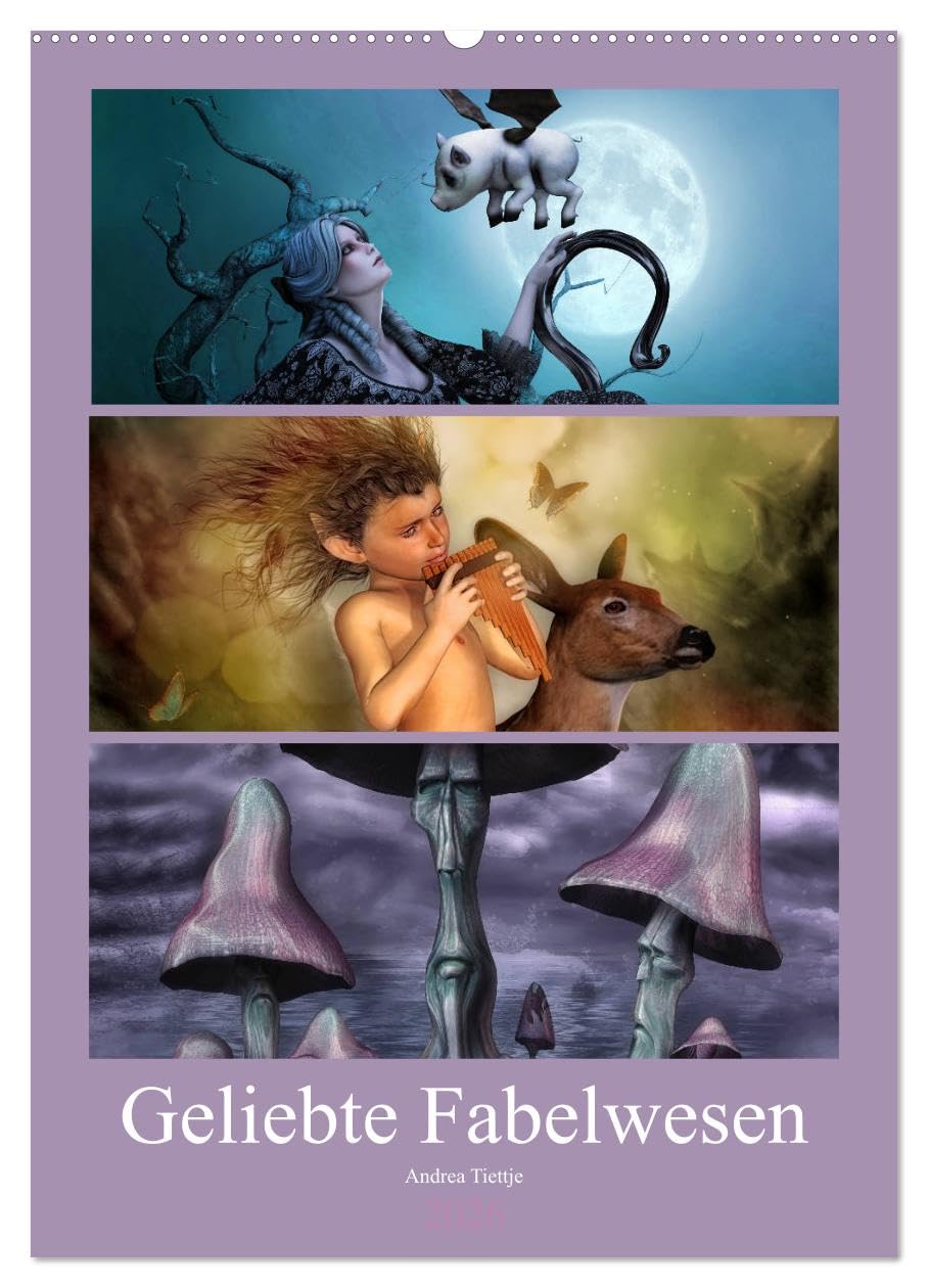 Geliebte Fabelwesen (Wandkalender 2026 DIN A2 hoch), CALVENDO Monatskalender: Eine Reise durch das Fabelland (CALVENDO Kunst) Health, Nutrition & Fitness