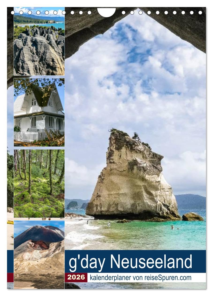 Kalenderplaner g'day Neuseeland 2026 (Wandkalender 2026 DIN A4 hoch), CALVENDO Monatskalender: Praktischer Kalenderplaner - ein fotografischer ... Vielfalt Neuseelands. (CALVENDO Orte) Leisure, Home & Garden