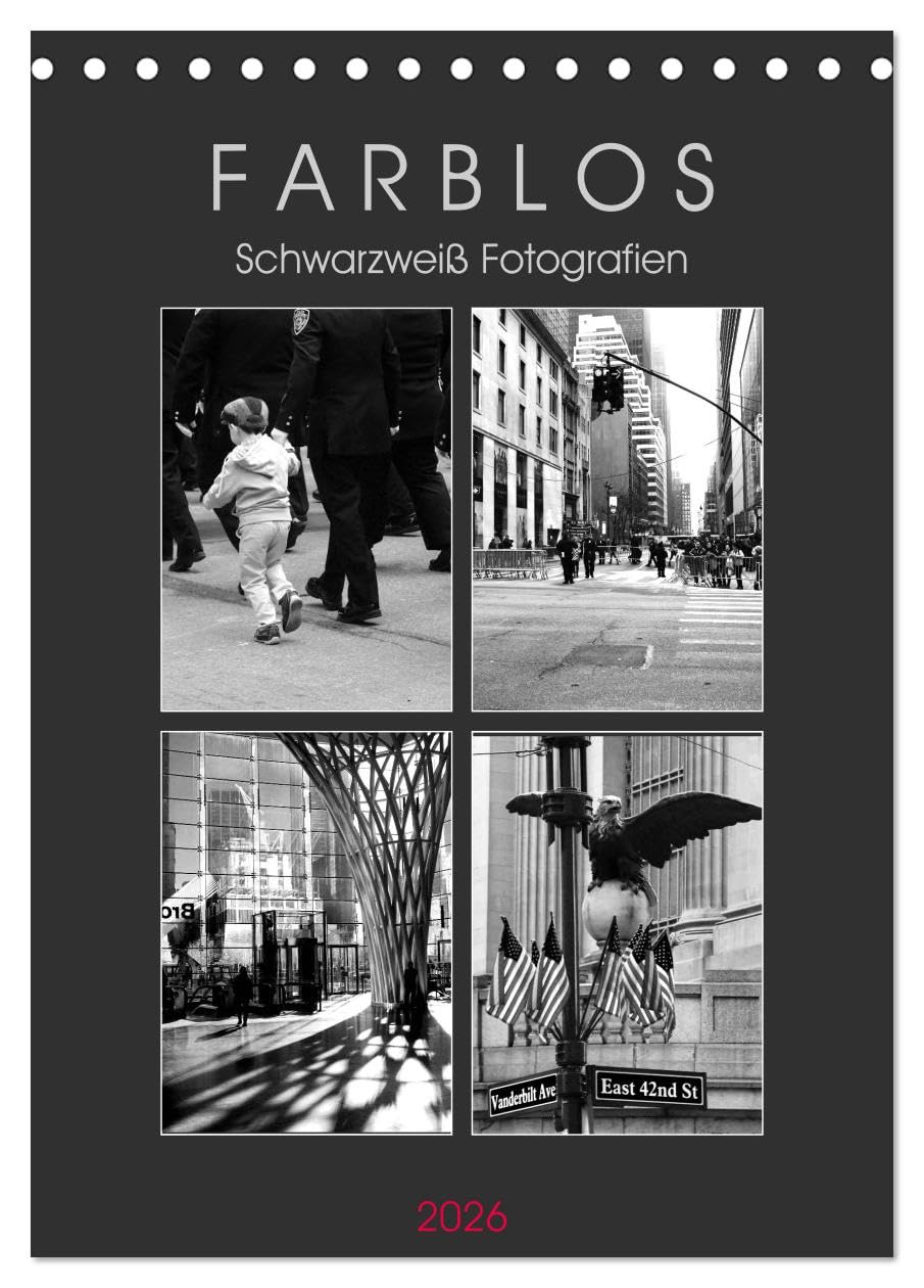 F A R B L O S - Schwarzweiß Fotografien (Tischkalender 2026 DIN A5 hoch), CALVENDO Monatskalender: Monochrom (CALVENDO Orte) Business, Finance & Career