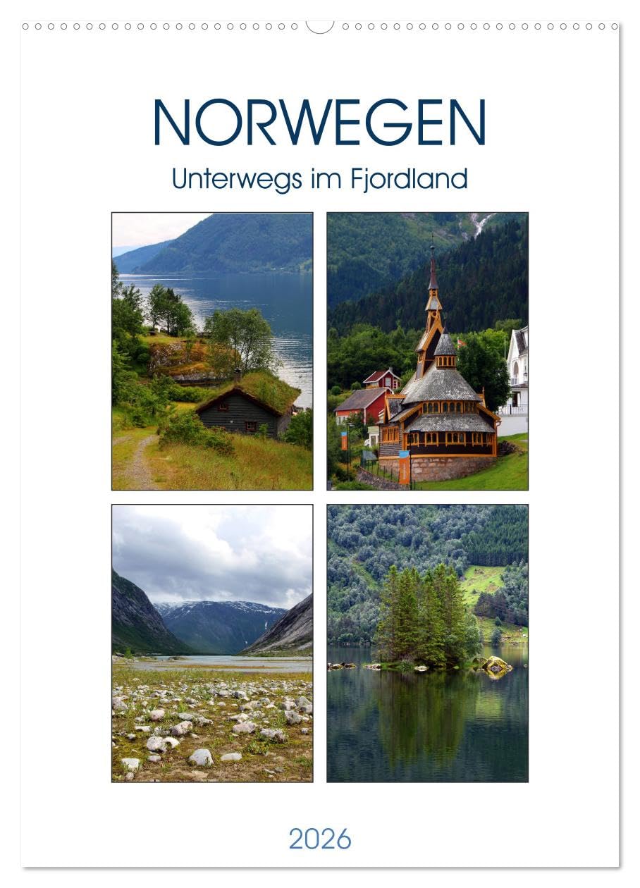 Norwegen - Unterwegs im Fjordland (Wandkalender 2026 DIN A2 hoch), CALVENDO Monatskalender: Westnorwegen und seine Fjorde (CALVENDO Orte) Film, Art & Culture