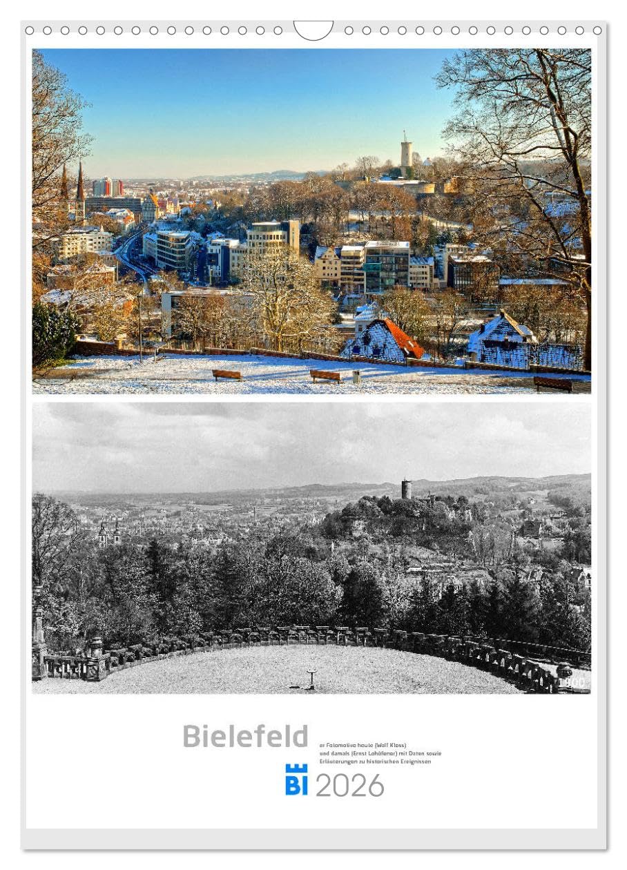 Bielefelder Fotomotive heute und damals mit historischen Ereignissen (Wandkalender 2026 DIN A3 hoch), CALVENDO Monatskalender: Vergangenheit und Gegenwart Bielefelds (CALVENDO Orte) Books