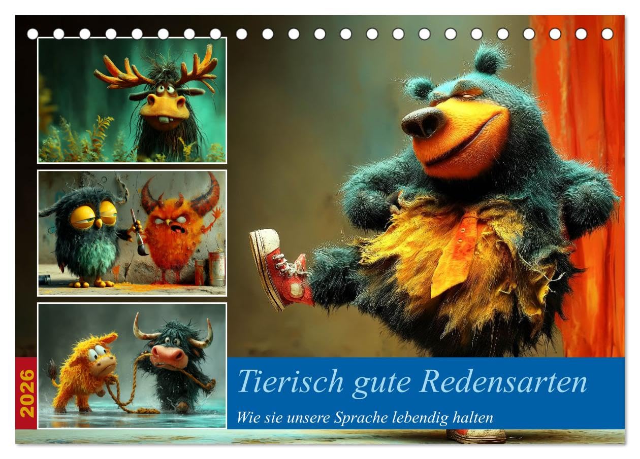 Tierisch gute Redensarten (Tischkalender 2026 DIN A5 quer), CALVENDO Monatskalender: Mit Witz, Wissen und einem Augenzwinkern werden Herkunft und ... gerne über Worte schmunzeln! (CALVENDO Spass) Lifestyle