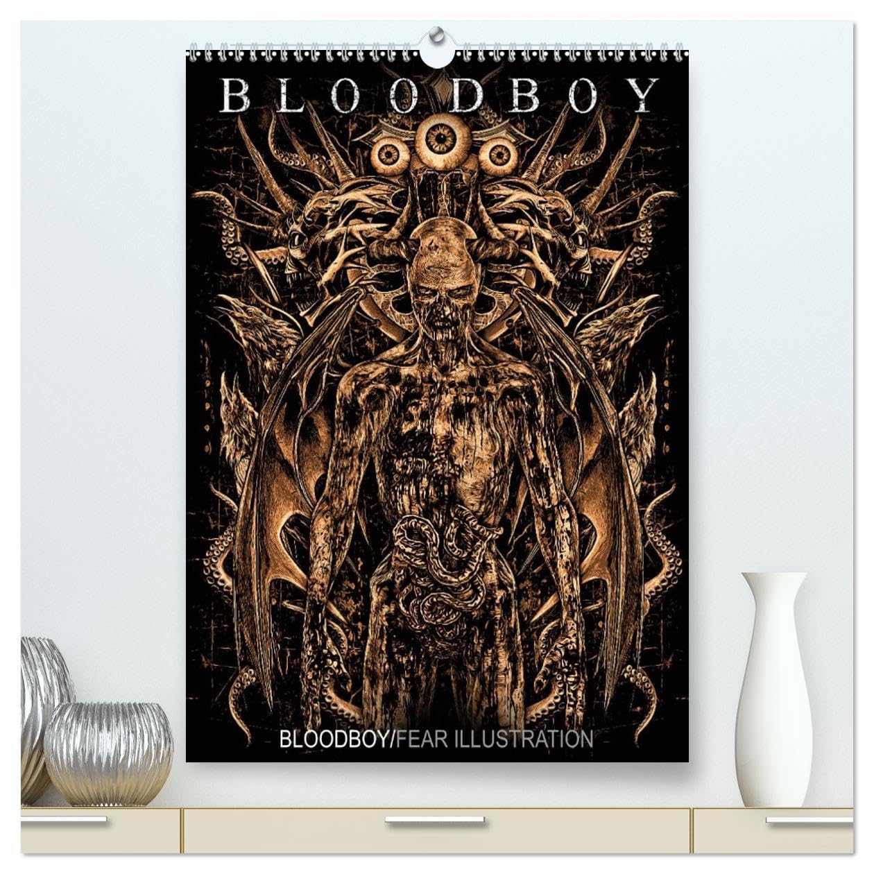 BLOODBOY/FEAR ILLUSTRATION (hochwertiger Premium Wandkalender 2026 DIN A2 hoch), Kunstdruck in Hochglanz: EINE SERIE VON ILLUSTRATIONEN ZUM THEMA HORROR (CALVENDO Kunst) Horror & Mystery