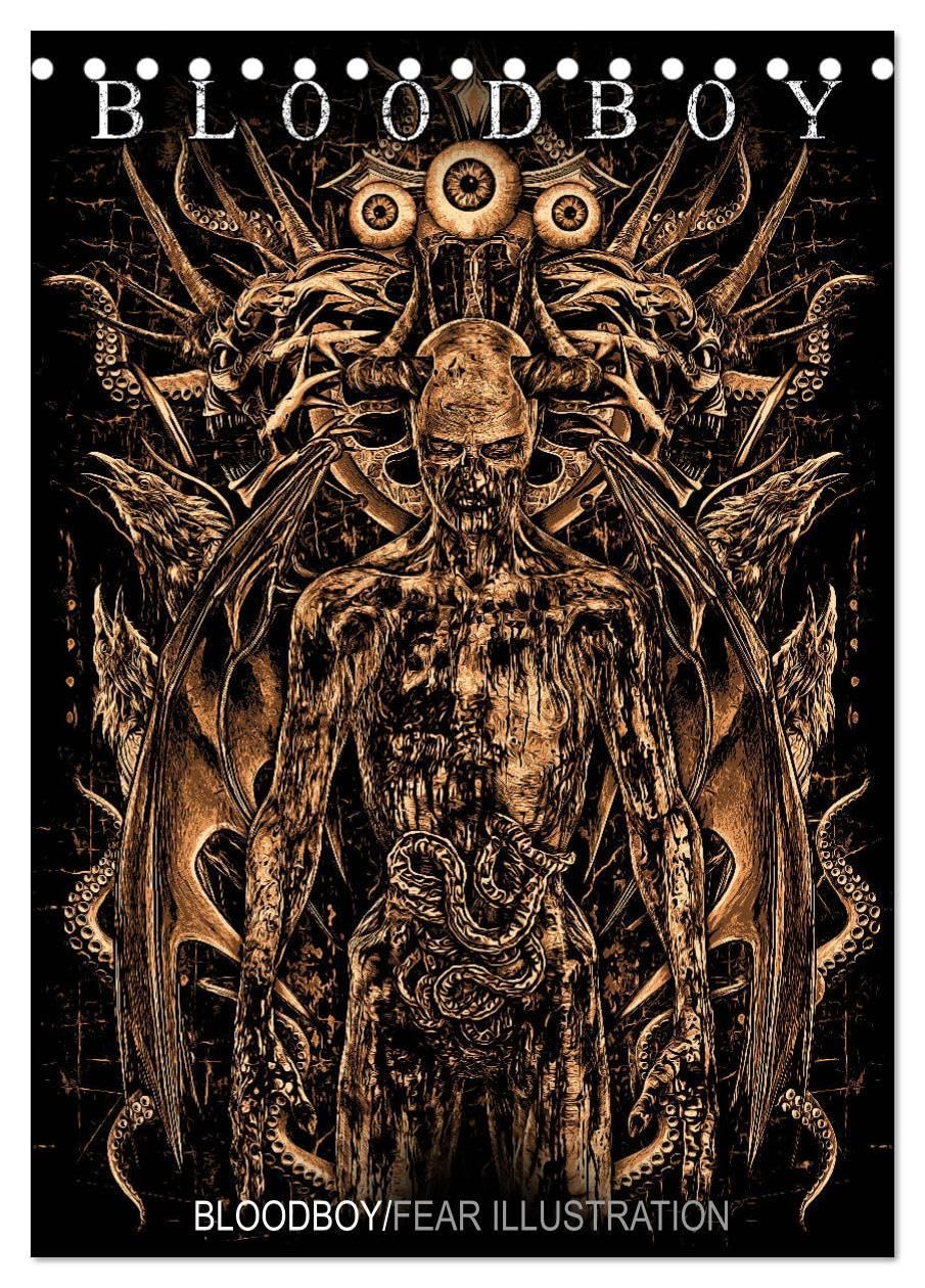 BLOODBOY/FEAR ILLUSTRATION (Tischkalender 2026 DIN A5 hoch), CALVENDO Monatskalender: EINE SERIE VON ILLUSTRATIONEN ZUM THEMA HORROR (CALVENDO Kunst) Horror & Mystery