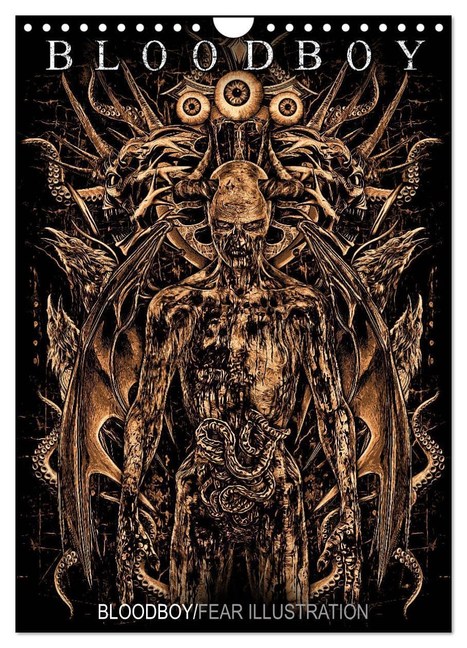 BLOODBOY/FEAR ILLUSTRATION (Wandkalender 2026 DIN A4 hoch), CALVENDO Monatskalender: EINE SERIE VON ILLUSTRATIONEN ZUM THEMA HORROR (CALVENDO Kunst) Horror & Mystery