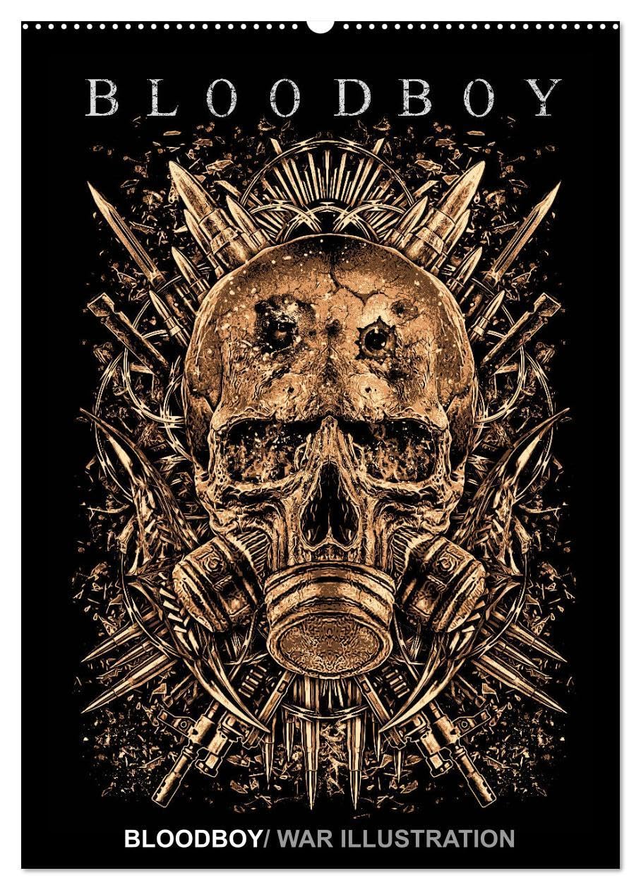 BLOODBOY/WAR ILLUSTRATION (Wandkalender 2026 DIN A2 hoch), CALVENDO Monatskalender: Eine Auswahl an schönen Horror-Illustrationen für Horror und Zombies begeisterte (CALVENDO Kunst) Horror & Mystery