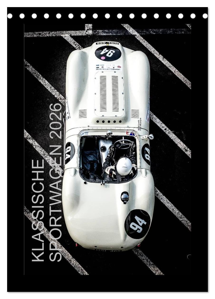 KLASSISCHE SPORTWAGEN 2026 (Tischkalender 2026 DIN A5 hoch), CALVENDO Monatskalender: Klassische Sportwagen aus der Vogelperspektive (CALVENDO Mobilitaet) Photography