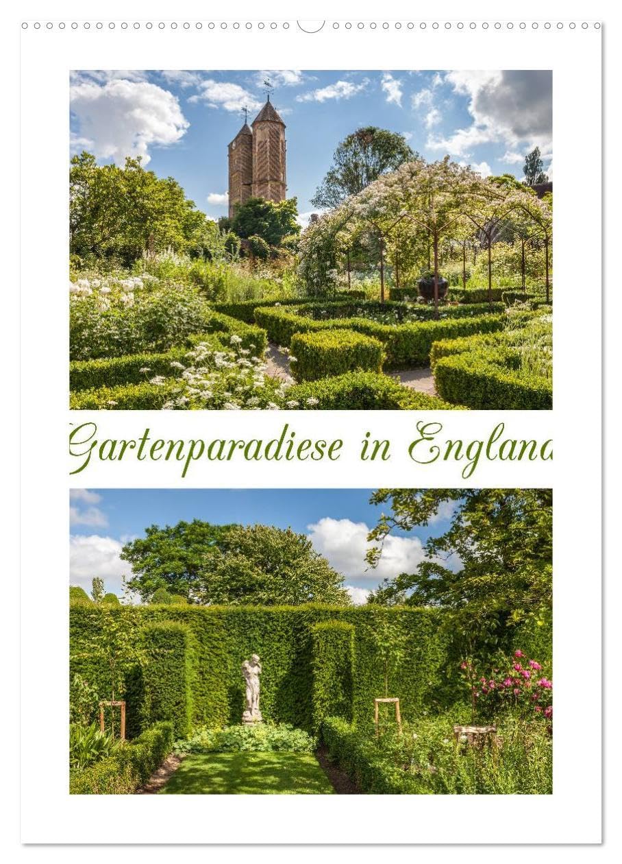 Gartenparadiese in England (Wandkalender 2026 DIN A2 hoch), CALVENDO Monatskalender: Zauberhafte Momentaufnahmen aus den schönsten Gärten und Parks mit faszinierenden Detailbildern (CALVENDO Natur) Film, Art & Culture