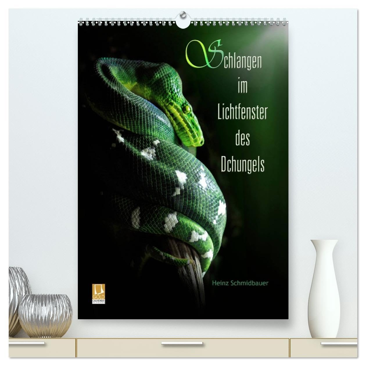 Schlangen im Lichtfenster des Dschungels (hochwertiger Premium Wandkalender 2026 DIN A2 hoch), Kunstdruck in Hochglanz: Schlangen - nur wenige mögen ... von Heinz Schmidbauer. (CALVENDO Tiere) Natural Sciences
