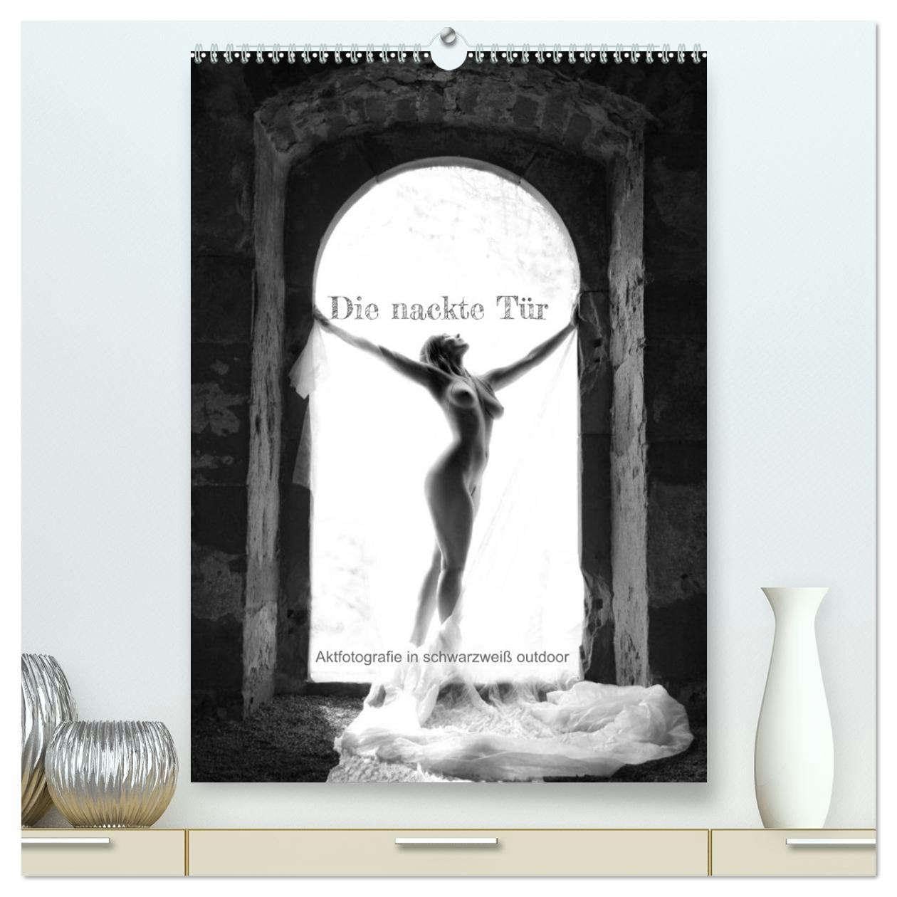 Die nackte Tür - Outdoor Aktfotografie in schwarzweiß (hochwertiger Premium Wandkalender 2026 DIN A2 hoch), Kunstdruck in Hochglanz: Erotische Fotografie in gotischer Kulisse (CALVENDO Erotik) Calendars