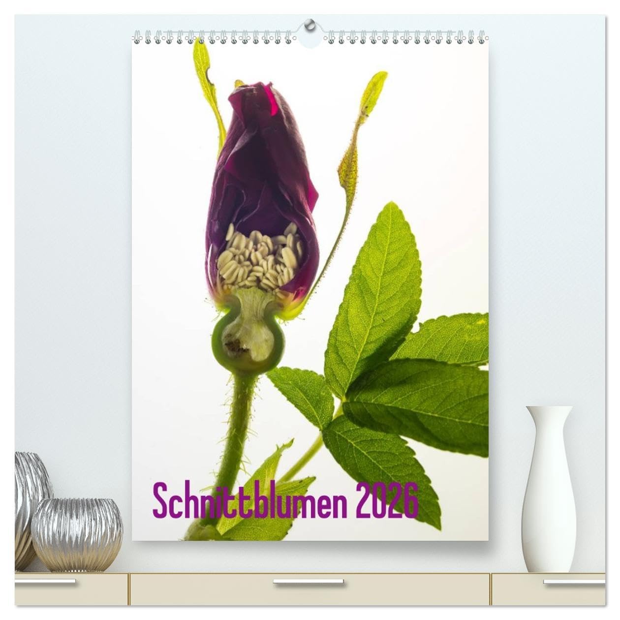 Schnittblumen 2026 (hochwertiger Premium Wandkalender 2026 DIN A2 hoch), Kunstdruck in Hochglanz: Durch das Innere der Blüten geschnitten - Blüten mal ganz anders (CALVENDO Natur) Photography